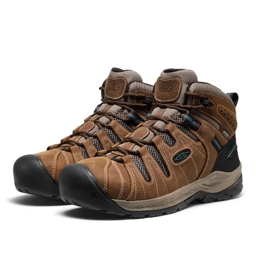 Vista 4 de KEEN Utility Men's Flint 2 VersaTREAD Non Slip Mid Height Steel Toe Waterproof Work Boots, Cascade Brown, 10 D Marrón (Cascade Brown)