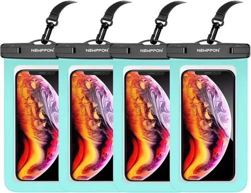 Vista 17 de Paquete de 100 bolsas impermeables para teléfono celular de 8.5 pulgadas – Funda seca bajo el agua – Protector transparente a prueba de agua