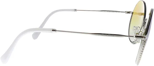 Vista 3 de Miu Miu MU 69US 1BC168 - Gafas de sol redondas de metal plateado con lente de espejo marrón