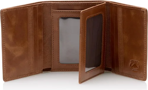 Vista 20 de Stealth Mode cartera de cuero RFID plegable para hombres con soporte para identificación abatible, Negro, Talla única