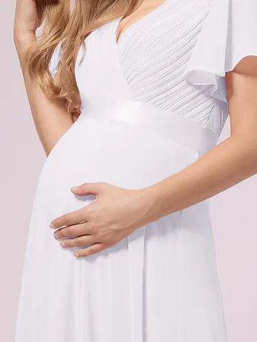 Vista 5 de Ever-Pretty Womens Chiffon V-Neck Short Sleeve A-line Ruched Summer Maternity Dresses 09890-EY