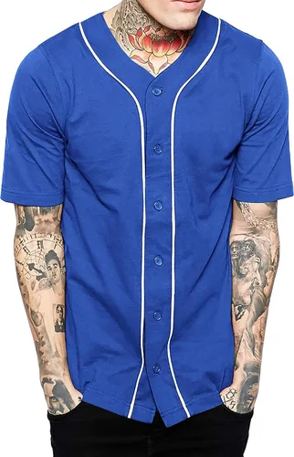 Vista 12 de Hat and Beyond camiseta de béisbol para hombre con botones hipster hip hop