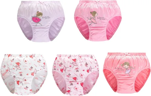 Vista 2 de CHUNG Calzoncillos de algodón para niñas pequeñas, paquete de 56, ropa interior estampada de 2T-10 años