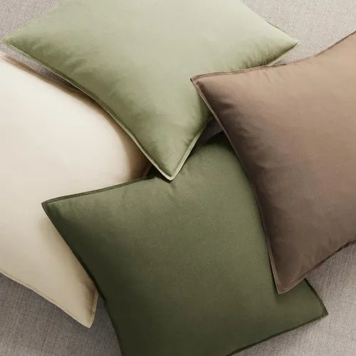 Vista 2 de MIULEE - Paquete de 2 fundas de cojín decorativas de lino, estilo bohemio y moderno, suaves, acento euro, para cama, neutral, fundas de cojín