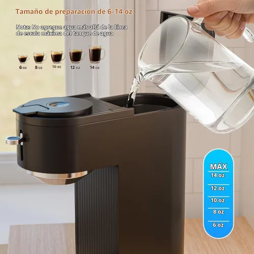 Vista 3 de COWSAR Mini cafetera de una sola porción para cápsulas K-CUP y café molido