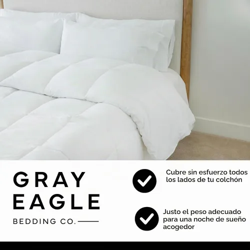 Vista 3 de Edredón de tamaño Queen extragrande con águila gris, blanco, edredón alternativo para todas las estaciones, edredón Queen extragrande, relleno