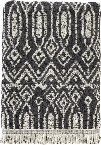 Vista 11 de SKL Home Amherst Medallion - Toalla de baño 100 % algodón, 600 GSM, suave y absorbente, reversible jacquard, negro