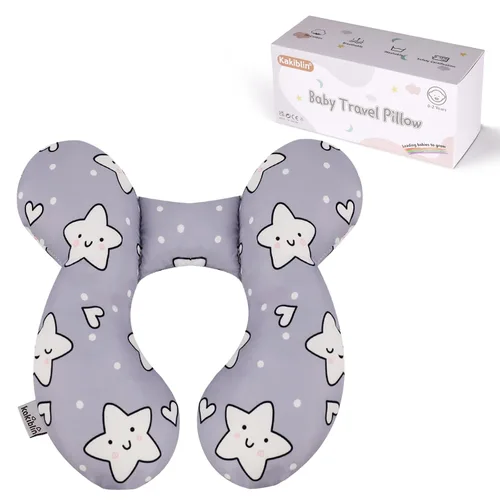 Vista 19 de KAKIBLIN Almohada para el cuello del bebé, almohada de la ayuda de la Azul