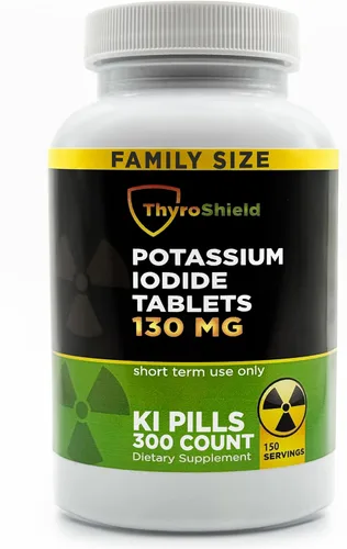 Vista 8 de Tabletas de yoduro de potasio 130 mg 120ct KI Tablets - Protección contra la Radiación Nuclear - Píldoras de yodo de potasio - YODO Naciente - KI
