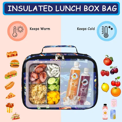 Vista 122 de CAMTOP - Conjunto de mochila y lonchera con estampados divertidos para niños de preescolar y primaria), Y0058-2