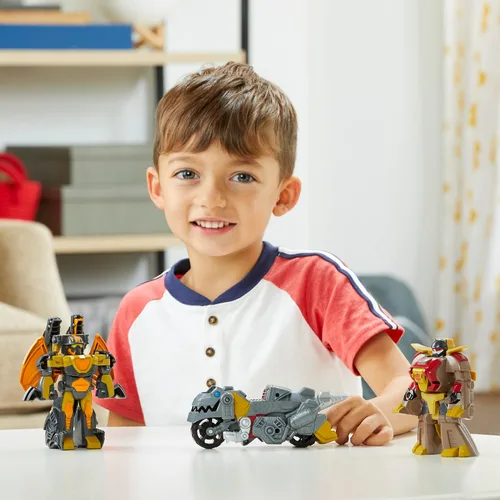 Vista 7 de Transformers Dinobot Adventures Dinobot Squad Grimlock, Dinobot Snarl, y Predaking - Paquete de 3 figuras de conversión de 4.5 pulgadas, juguetes