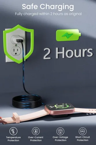 Vista 6 de Paquete de 2 cargadores para Amazfit Bip 5/3, Bip U Pro, Gts 4 Mini, Gts 2/2 Min i/ 2e, GTR 2/2e, GTR Mini, T-Rex Pro, Active, cargador de reloj