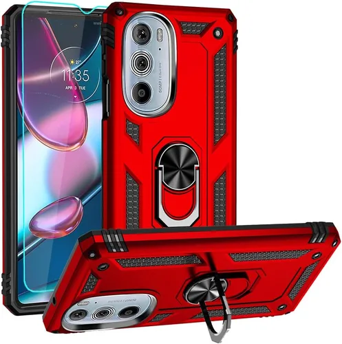 Vista 8 de Androgate Funda para Moto Edge Plus 2022 con protector de pantalla HD, soporte de anillo de metal de grado militar con soporte de soporte de 15 pies