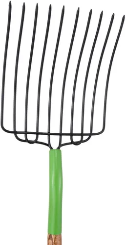 Vista 2 de AMES 2826300 Tenedor de acero soldado de 10 dientes con mango de madera dura, 61 pulgadas