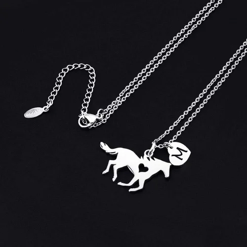 Vista 5 de Valentines Day Gifts for Her Girls Horse Gifts for Girls Stainless Steel Horse Necklace Dainty Heart 26 Initial Necklace Valentines Necklace