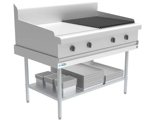 Vista 12 de KoolMore Soporte de equipo comercial de acero inoxidable de calibre 16 - Soporte de plancha resistente de 30 x 24 con estante inferior (EQT-163024)