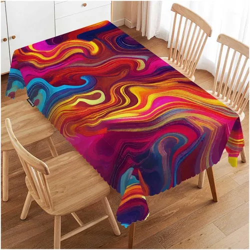 Vista 27 de Swono - Mantel rectangular de bambú con diseño de luz solar y bosque de bambú - Mantel a cuadros lavable para mesa de cocina, cena de festividades