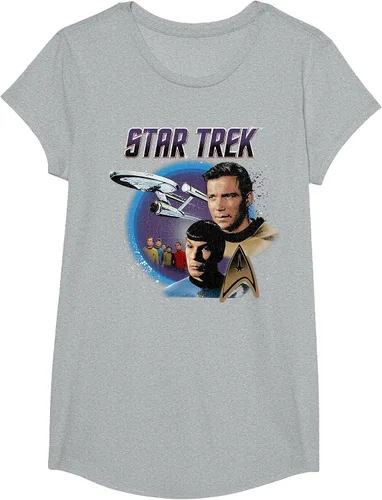 Vista 71 de Star Trek Original Series Vintage Enterprise T-Shirt Baby Blue