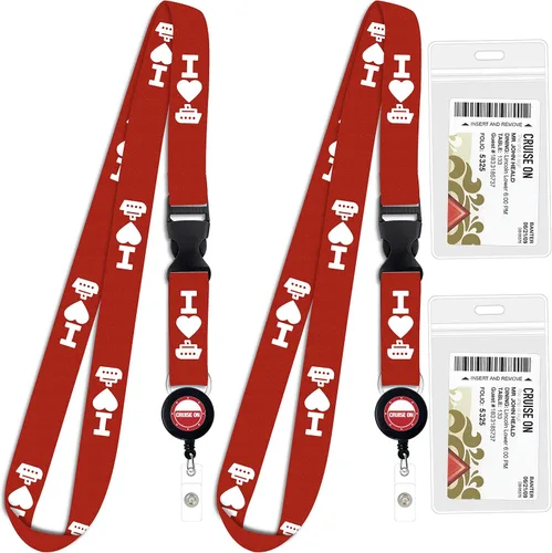 Vista 14 de Cordón de crucero de Cruise On para tarjetas de barco – Paquete de 2 con insignia retráctil y soporte impermeable para tarjetas de llave