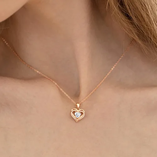 Vista 3 de CDE Collares de corazón para mujer, plata esterlina 925, dije de piedra natal, aniversario, cumpleaños, Navidad, día de San Valentín, joyería