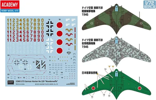 Vista 2 de Academia 1/72 alemán Ho229 Horten Wunderwaffe modelo de plástico 13551