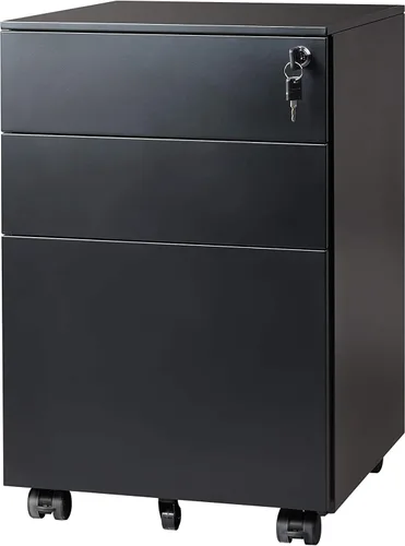 Vista 10 de DEVAISE 3 Drawer File Cabinet with Lock, Fully Assembled Except Casters Negro