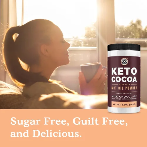 Vista 4 de Keto - Mezcla de bebida de chocolate caliente de cacao, 8.5 onzas
