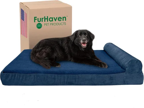 Vista 41 de Furhaven Cama de espuma viscoelástica para perros grandes con refuerzos extraíbles y funda lavable, para perros de hasta 95 libras - Sofá de Gris