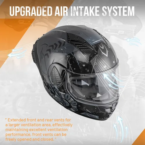 Vista 6 de OUMURS Cascos modulares de motocicleta de cara completa abatible, casco de motocicleta para bicicleta de calle, unisex, modelo 167 para adultos