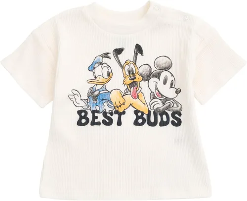 Vista 4 de Disney Mickey Mouse Rey León Donald Duck Simba Plutón - Conjunto de camiseta y pantalones cortos de punto gofre para recién nacidos hasta niños