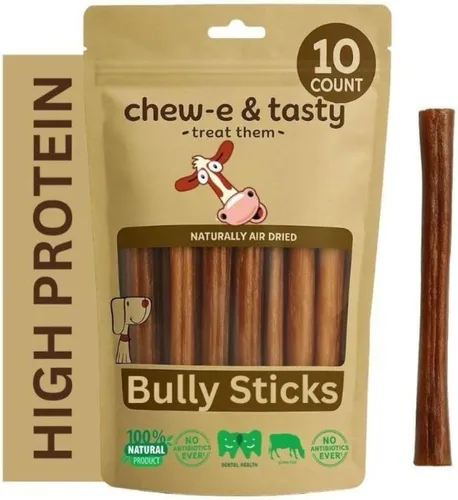 Vista 7 de chew-e&tasty Golosinas masticables para perros de grado prémium de 6 pulgadas, de un solo ingrediente, de larga duración, con alto contenido