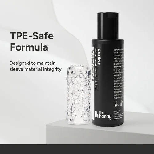 Vista 5 de The Handy Cooling Lube Water-Based Personal Lubricant Tingling 2 fl oz Fresh tingle on contact, smooth glide, non-sticky and rinses clean, and