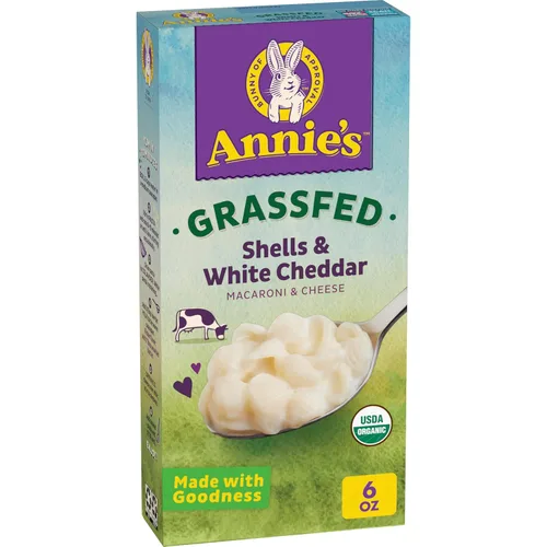 Vista 7 de Annies Homegrown - Conchas orgánicas alimentadas con pasto y macarrones con queso cheddar blanco, 6 onzas (paquete de 12)