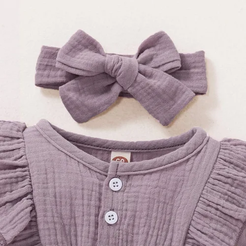 Vista 4 de Ropa de bebé recién nacida overol de manga con volantes trajes lindos para niñas
