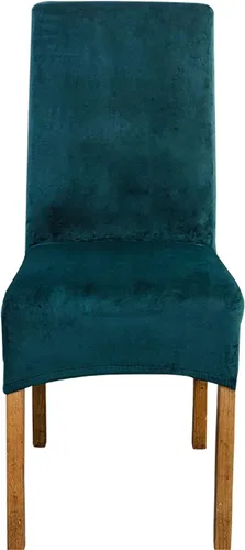 Vista 10 de Velvet Large Chair Covers, Soft Stretch Removable Seat Covers High Back Chairs Protector Slipcovers for Dining Room Decor (Black,Set of 2)