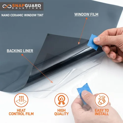 Vista 5 de Snapguard Solutions 70% VLT Nano Ceramic Home Window Tint - Rollo de película adhesiva de privacidad para puertas de oficina residencial, ventanas