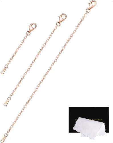 Vista 9 de Extensores de collar para mujer, chapados en oro de 14 quilates, extensores de collar duraderos, cadena de plata de ley 925 para pulsera y Dorado