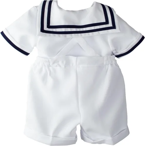 Vista 16 de Conjunto de traje de marinero náutico con sombrero, para niños pequeños