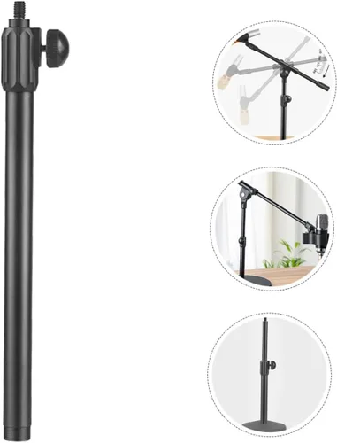 Vista 4 de ABOOFAN Brazo de poste de micrófono telescópico brazo de micrófono de metal portátil con adaptador de cabeza de tornillo para estudios de grabación