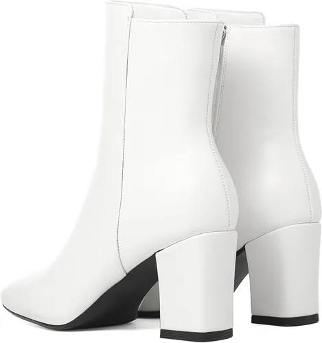 Vista 4 de Caradise Botas de tacón alto y grueso para mujer con cremallera y punta cuadrada