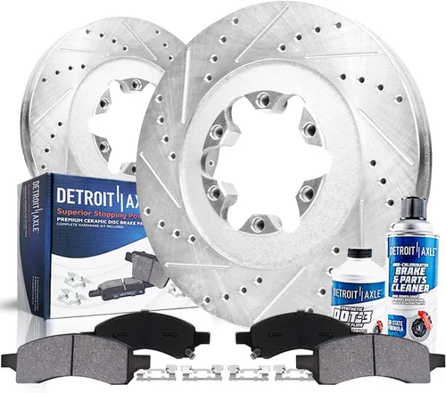 Vista 26 de Detroit Axle - Kit de frenos delanteros para Nissan Altima 2002-2006, Maxima 2002-2003, Infiniti I35 2002-2004, Rotores de freno de disco estriados