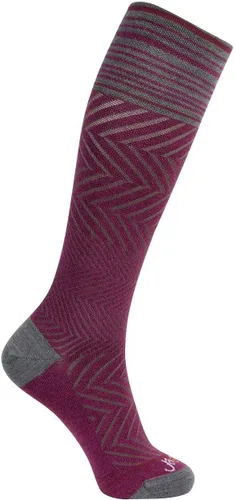 Vista 6 de ja vie Calcetines de compresión graduados de 76% lana merino para mujeres y hombres (15-20 mmHg), 2 Pares: 1 Negro Puro+1 Denim, S