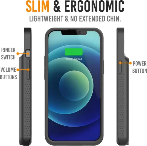 Vista 6 de Alpatronix Funda de batería para iPhone 14 Pro Max y iPhone 14 Plus (6.7 pulgadas), fuerte funda protectora delgada de carga extendida con carga