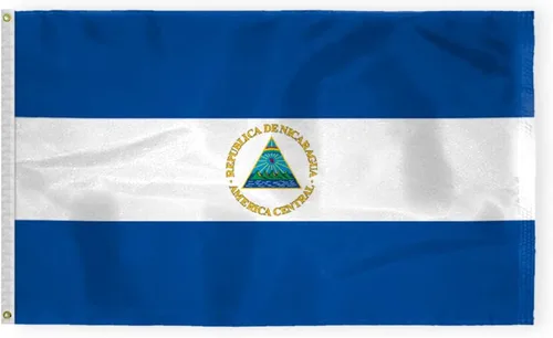 Vista 10 de AGAS - Bandera de automóvil de Nicaragua de alta calidad de 10.5 x 15 pulgadas, impresa de doble cara en tela de poliéster súper punto, doble