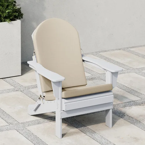 Vista 2 de WestinTrends Adirondack - Cojín para silla mecedora, resistente a la intemperie, con respaldo alto, color beige