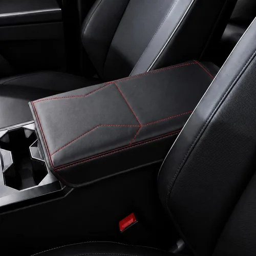 Vista 56 de Great-luck Funda de cuero para consola central, almohadilla para reposabrazos, accesorios de cubierta de caja (costuras rojas) para BMW X1 2023 2024
