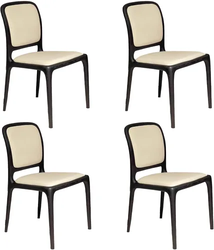 Vista 9 de Sillas de comedor de madera sin brazos, sillas de cocina de comedor, silla de escritorio de cocina de nogal con soporte trasero, silla de Negro