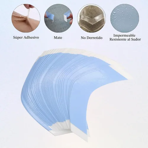Vista 5 de Tiras de cinta para pelucas, 36 piezas, cinta adhesiva transparente de doble cara, para peluca de encaje, peluca de Toupee (contorno A)