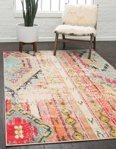Vista 15 de Unique Loom Sedona Collection - Alfombra Yosemite (redonda, 5 pies 1 pulgada, multicolor)