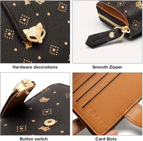 Vista 4 de FOXER Carteras pequeñas para mujer monederos con cremallera para tarjetas de crédito Classic